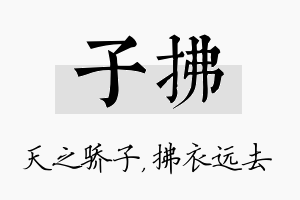 子拂名字的寓意及含义