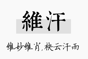 维汗名字的寓意及含义