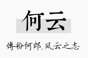 何云名字的寓意及含义