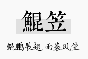 鲲笠名字的寓意及含义