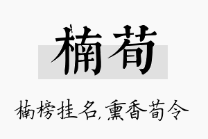 楠荀名字的寓意及含义