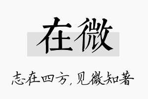 在微名字的寓意及含义