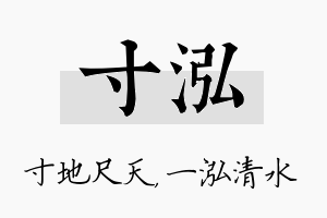 寸泓名字的寓意及含义