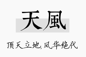 天风名字的寓意及含义