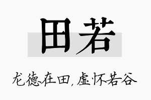 田若名字的寓意及含义