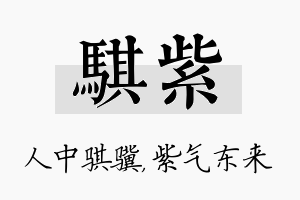 骐紫名字的寓意及含义