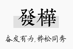 发桦名字的寓意及含义