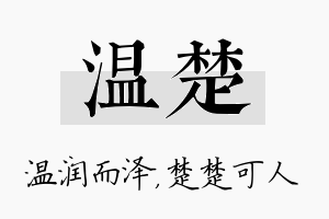 温楚名字的寓意及含义