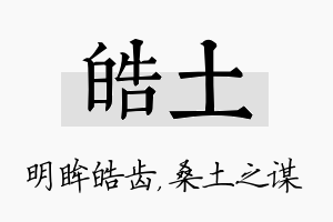 皓土名字的寓意及含义