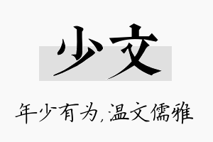 少文名字的寓意及含义