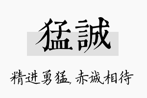 猛诚名字的寓意及含义