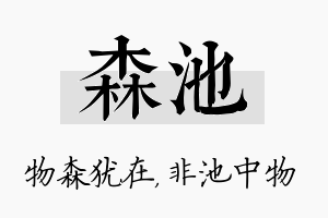 森池名字的寓意及含义