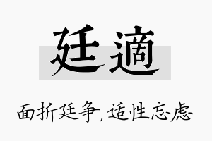 廷适名字的寓意及含义