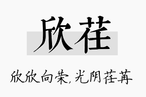 欣荏名字的寓意及含义