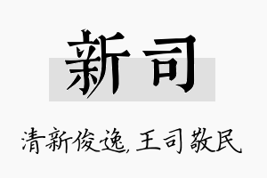 新司名字的寓意及含义