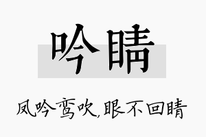 吟睛名字的寓意及含义