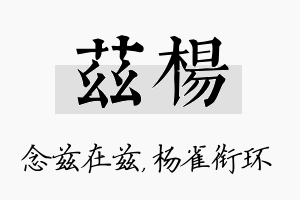 兹杨名字的寓意及含义