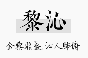 黎沁名字的寓意及含义