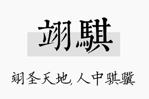 翊骐名字的寓意及含义