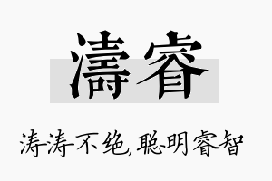 涛睿名字的寓意及含义