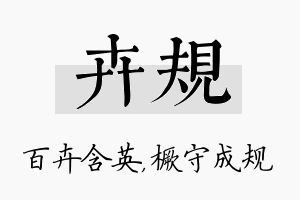 卉规名字的寓意及含义