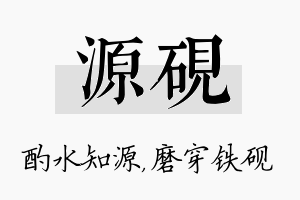 源砚名字的寓意及含义