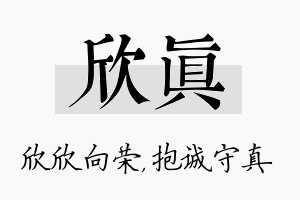 欣真名字的寓意及含义