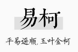 易柯名字的寓意及含义