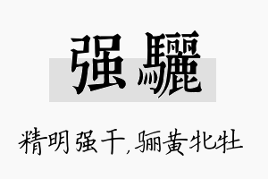 强骊名字的寓意及含义