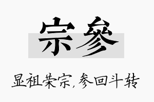 宗参名字的寓意及含义