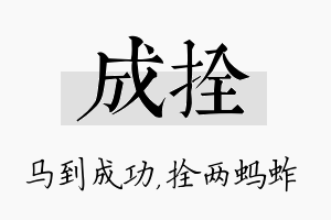 成拴名字的寓意及含义