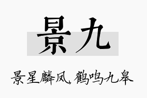 景九名字的寓意及含义