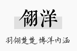 翎洋名字的寓意及含义