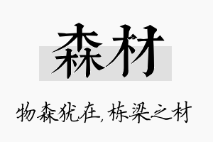 森材名字的寓意及含义