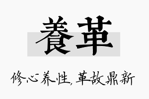 养革名字的寓意及含义