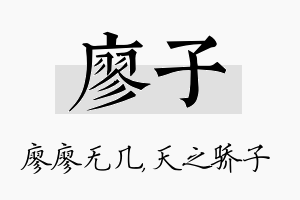 廖子名字的寓意及含义