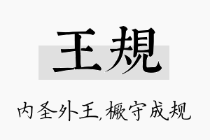 王规名字的寓意及含义