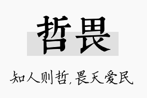 哲畏名字的寓意及含义