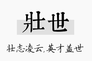 壮世名字的寓意及含义