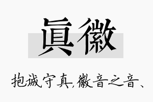 真徽名字的寓意及含义