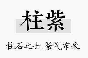 柱紫名字的寓意及含义