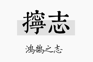 拧志名字的寓意及含义