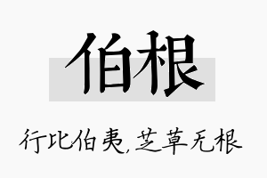 伯根名字的寓意及含义