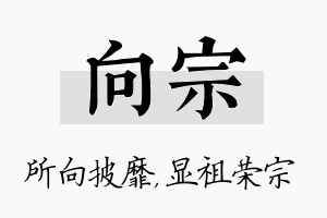 向宗名字的寓意及含义