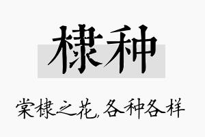 棣种名字的寓意及含义