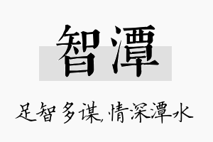 智潭名字的寓意及含义