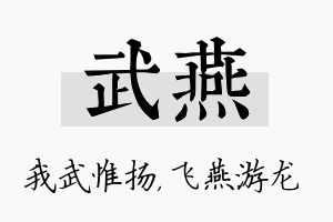 武燕名字的寓意及含义