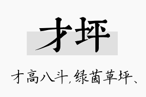 才坪名字的寓意及含义