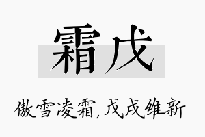 霜戊名字的寓意及含义