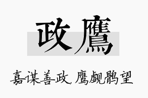 政鹰名字的寓意及含义